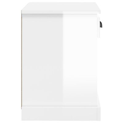 vidaXL Nočný stolík lesklý biely 43x36x50 cm