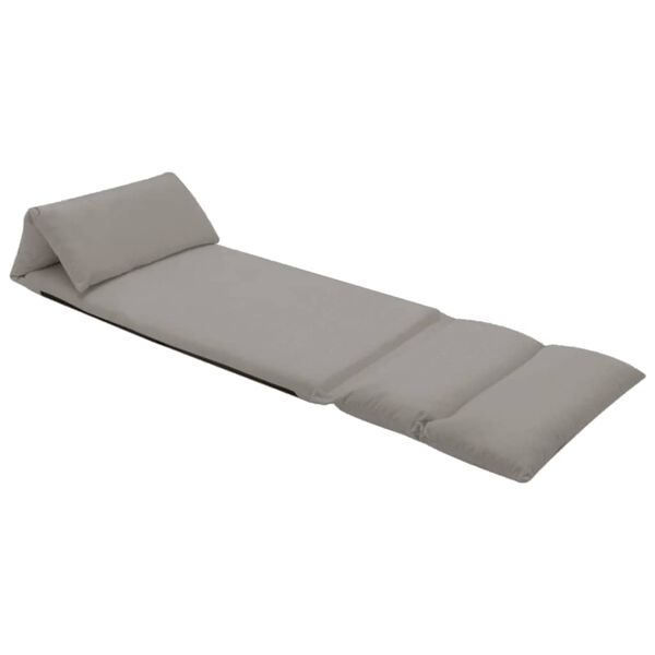 vidaXL Skladacia leňo&scaron;ka na podlahu, svetlosiv&aacute;, mikrovl&aacute;kno