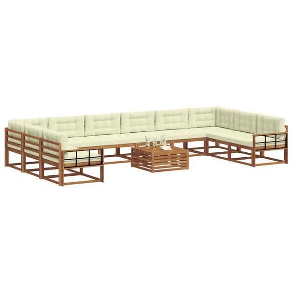 vidaXL Z&aacute;hradn&aacute; s&uacute;prava gaučov s vank&uacute;&scaron;om 11 pcs Pr&iacute;rodn&aacute; a kr&eacute;mov&aacute;