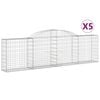 vidaXL Obl&uacute;kov&eacute; gabionov&eacute; ko&scaron;e 5 ks 300x30x80/100cm pozinkovan&eacute; železo