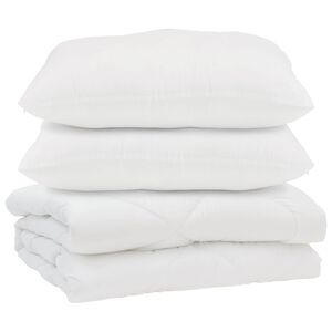 vidaXL Papl&oacute;n s vank&uacute;&scaron;om 3 pcs Biela Mikrovl&aacute;kno