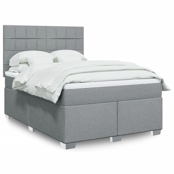 vidaXL Boxspring posteľ s matracom bledosiv&yacute; 140x190 cm l&aacute;tka