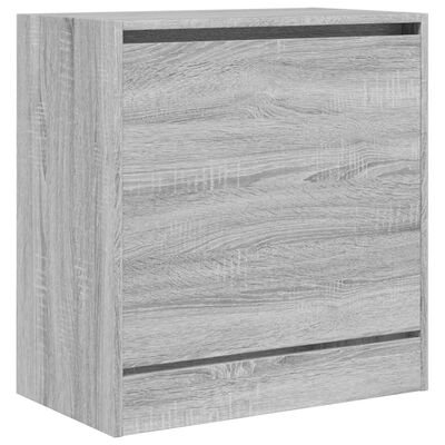 vidaXL Botník sivý sonoma 60x34x63,5 cm kompozitné drevo