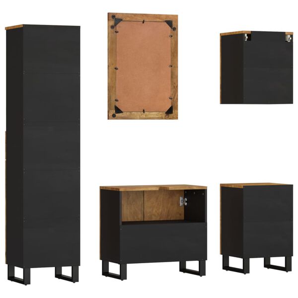 vidaXL 5-dielna súprava kúpeľňového nábytku mangovníkové drevo