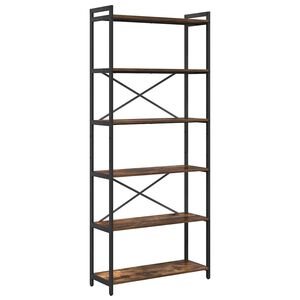 vidaXL Reg&aacute;l na knihy 80 x 30 x 189,5 cm Kompozitn&eacute; drevo Dymov&aacute; dub