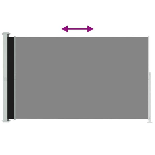 vidaXL Zaťahovacia bočná markíza na terasu 220x300 cm, čierna