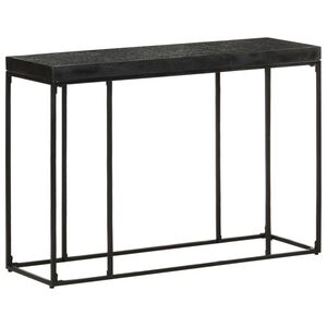 vidaXL Konzolov&yacute; stol&iacute;k čierny 110x35x76 cm ak&aacute;ciov&yacute; a mangovn&iacute;kov&yacute; mas&iacute;v