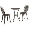 vidaXL Záhradný bistro set 3 pcs Bronzová Hliník