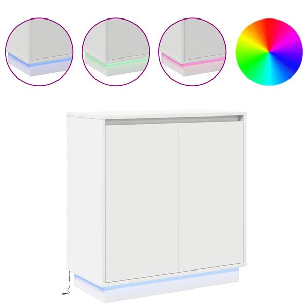 vidaXL LED komoda s poličkou Biela 71 x 34,5 x 75 cm Kompozitn&eacute; drevo