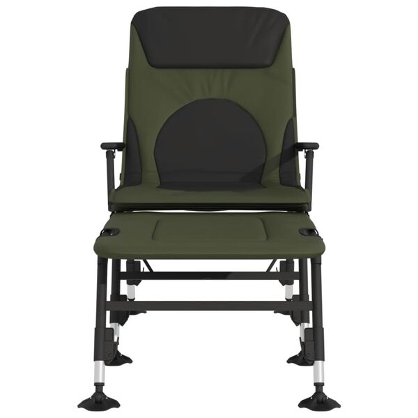 vidaXL Rybárske lehátko nastaviteľné nohy do blata skladacie zelené