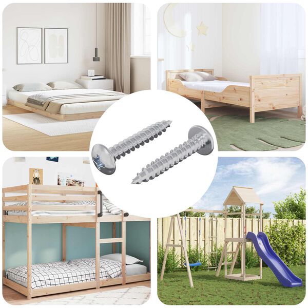 vidaXL Samorezn&yacute; skrutkov&yacute; klinc 2 pcs Zinkovan&yacute; 4 x 25 mm Oceľ