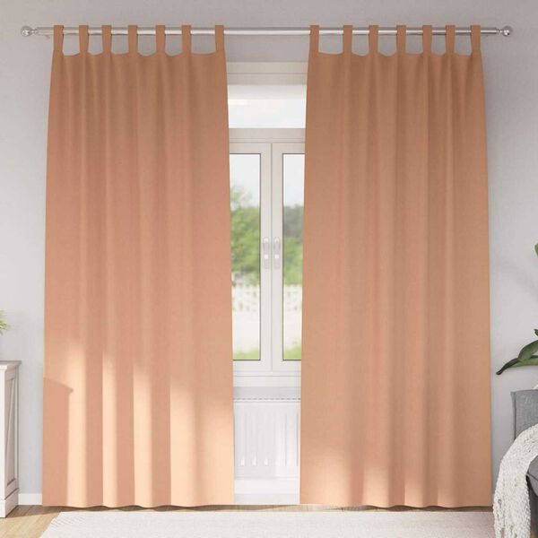 vidaXL Z&aacute;clony na zatemnenie s kr&uacute;žkami 2 pcs Svetlohned&aacute; 260 x 140 cm
