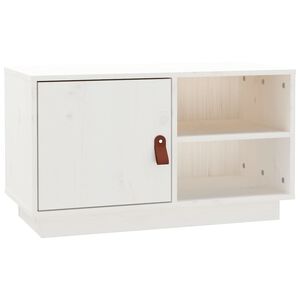 vidaXL TV skrinka biela 70x34x40 cm borovicov&yacute; mas&iacute;v
