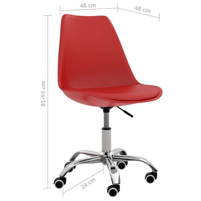 vidaXL Jedálenské stoličky 2 ks, červené, umelá koža
