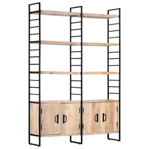 vidaXL 4-poschodová knižnica 124x30x180 cm, mangový masív