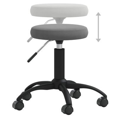 vidaXL Otočná kancelárska stolička tmavosivá zamat