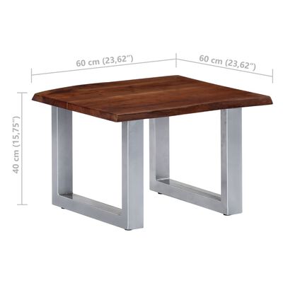 vidaXL Konferenčný stolík, nepravidelné hrany 60x60x40 cm, akácia