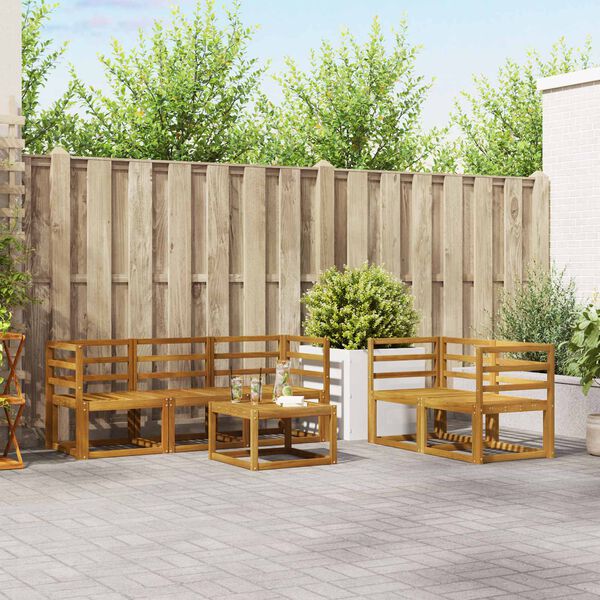 vidaXL Z&aacute;hradn&aacute; s&uacute;prava gaučov s vank&uacute;&scaron;om 6 pcs Pr&iacute;rodn&aacute; a kr&eacute;mov&aacute;