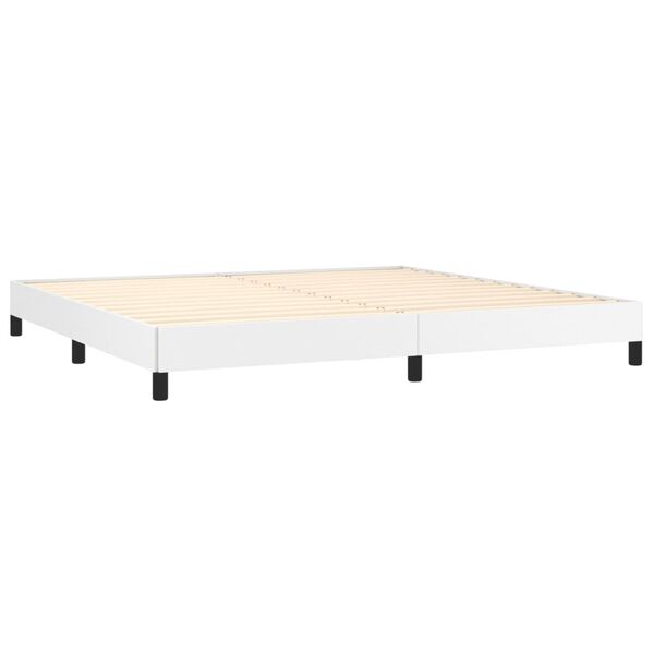 vidaXL Boxspring posteľ s matracom biela 200x200 cm umelá koža