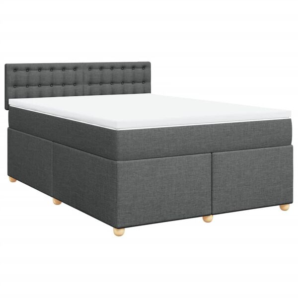 vidaXL Boxspring posteľ s matracom tmavosiv&aacute; 160x200 cm l&aacute;tka