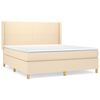 vidaXL Posteľn&yacute; r&aacute;m boxspring s matracom kr&eacute;mov&yacute; 160x200 cm l&aacute;tka