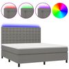 vidaXL Posteľ boxsping s matracom a LED tmavosiv&aacute; 160x200 cm l&aacute;tka