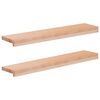 vidaXL Parapety 2 ks Pr&iacute;rodn&aacute; 80 x 15 x 2 cm Mas&iacute;vne bukov&eacute; drevo