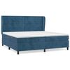 vidaXL Posteľn&yacute; r&aacute;m boxsping s matracom tmavomodr&yacute; 200x200 cm zamat