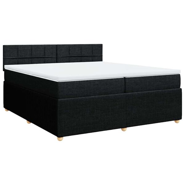 vidaXL Boxspring posteľ s matracom čierna 200x200 cm l&aacute;tka