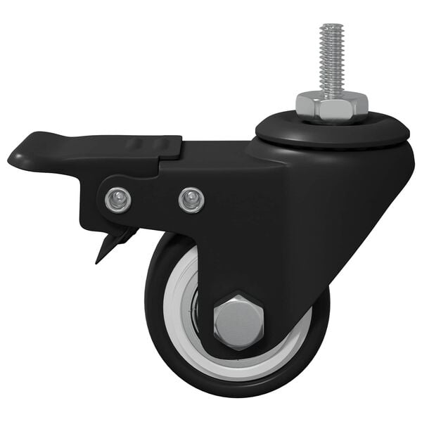 vidaXL Kolieska 2 pcs Čierna M6 x 37 mm Železo a nylon