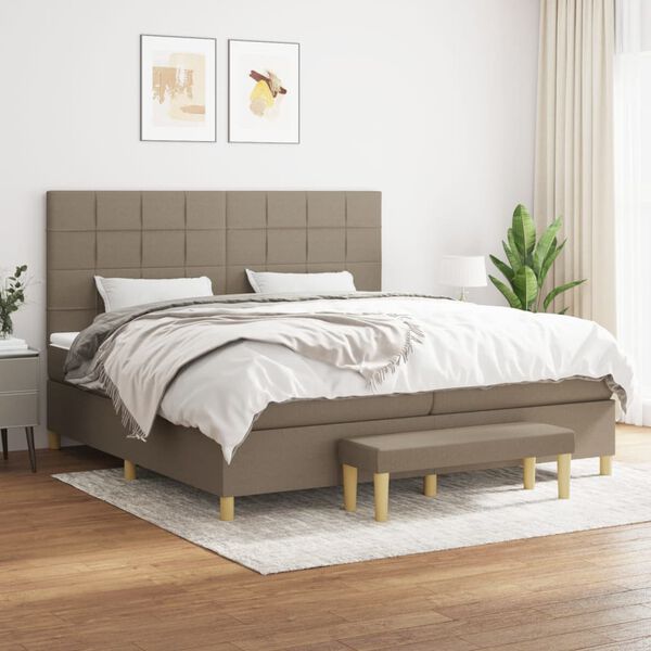 vidaXL Boxspring posteľ s matracom sivohned&yacute; 200x200 cm l&aacute;tka