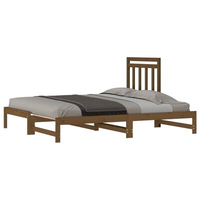 vidaXL Rozkladacia denná posteľ hnedá 2x(90x200) cm borovicový masív