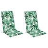 vidaXL Podušky na stoličky s vysokým operadlom 2 ks vzor lístia látka