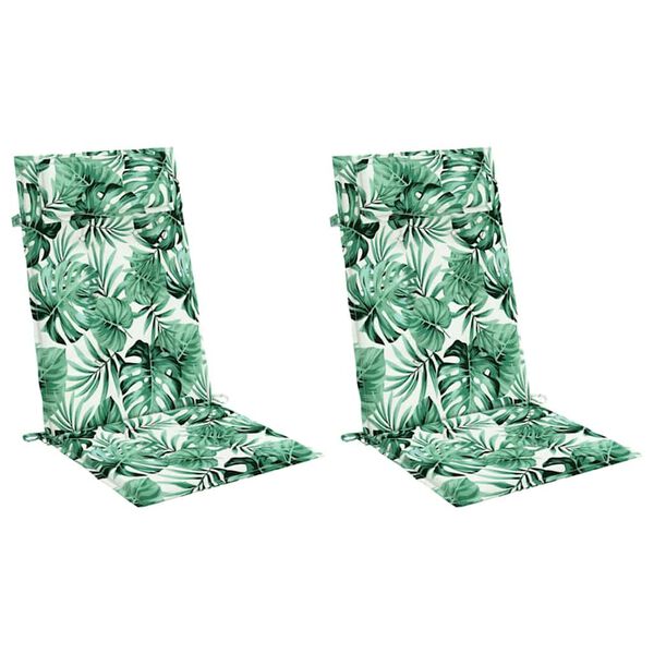 vidaXL Podušky na stoličky s vysokým operadlom 2 ks vzor lístia látka