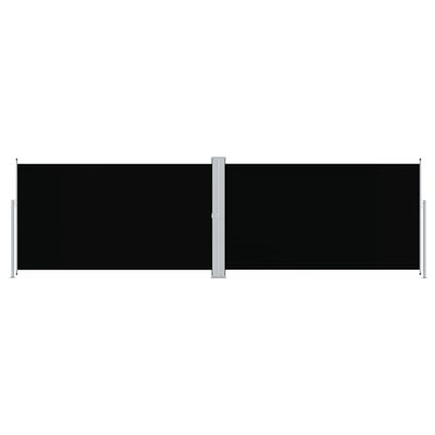 vidaXL Zaťahovacia bočná markíza čierna 180x600 cm
