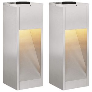 vidaXL Sol&aacute;rna LED chodn&iacute;kov&aacute; lampa 2 ks Tepl&aacute; biela 18 x 18 x 50 cm