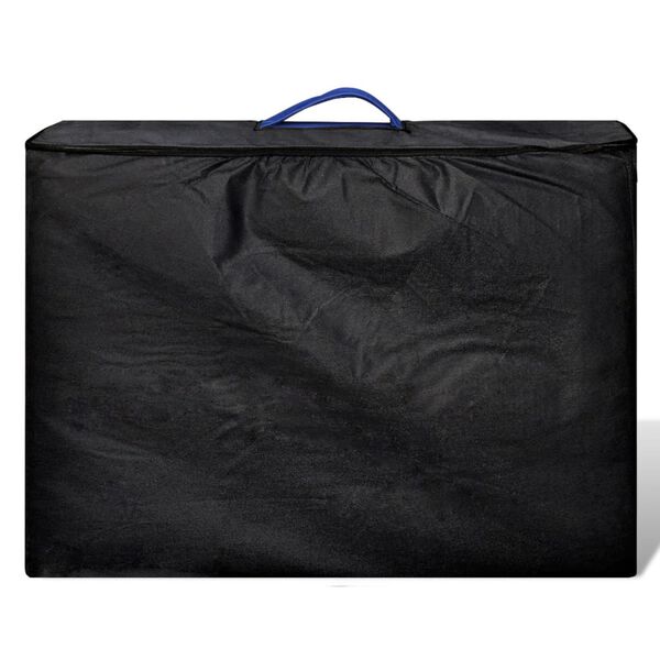 vidaXL Modr&yacute; skladac&iacute; mas&aacute;žny st&ocirc;l, 2 z&oacute;ny, dreven&yacute; r&aacute;m