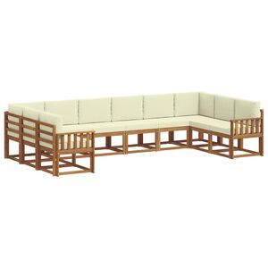 vidaXL Z&aacute;hradn&aacute; s&uacute;prava gaučov s vank&uacute;&scaron;om 10 pcs Pr&iacute;rodn&aacute; a kr&eacute;mov&aacute;