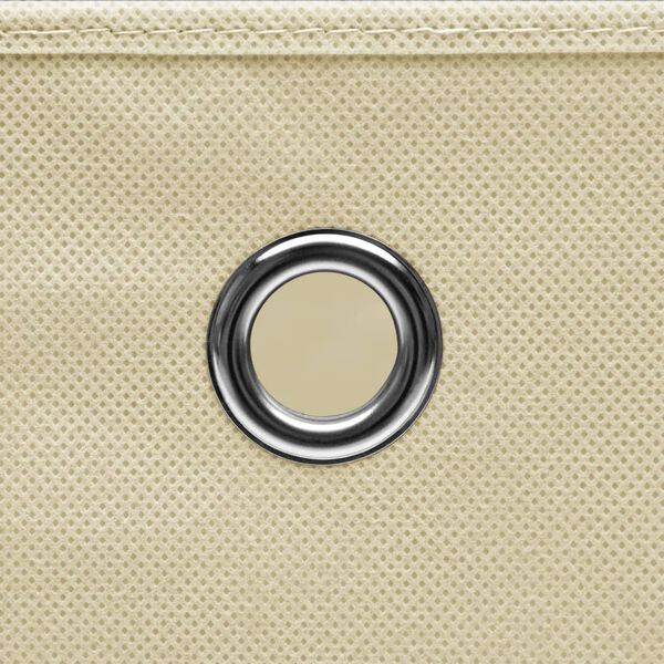 vidaXL Úložné boxy 4 ks, netkaná textília 28x28x28 cm, krémové