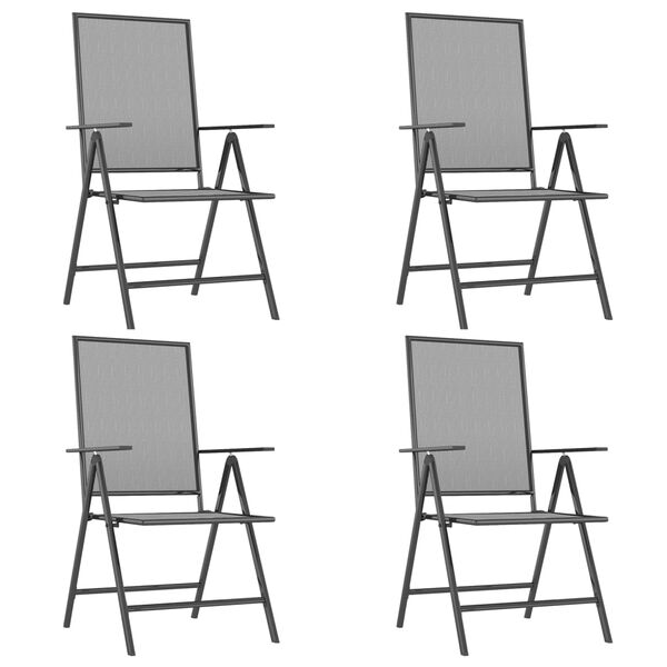 vidaXL 5-dielna záhradná jedálenská súprava oceľová antracitová