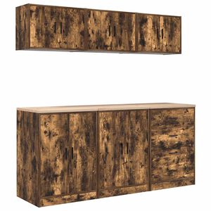 VidaXL Garážové skrine 6 ks dymový dub kompozitné drevo