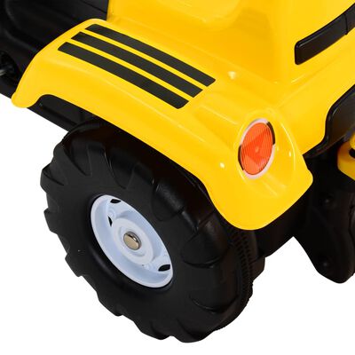 vidaXL Pedálový traktor pre deti s prívesom žltý