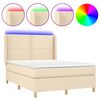 vidaXL Posteľ boxsping s matracom a LED kr&eacute;mov&aacute; 140x200 cm l&aacute;tka
