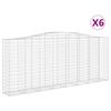 vidaXL Obl&uacute;kov&eacute; gabi&oacute;nov&eacute; ko&scaron;e 6ks 400x50x160/180cm pozinkovan&eacute; železo