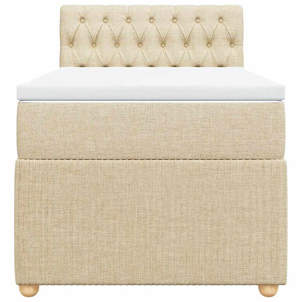 vidaXL Posteľn&yacute; r&aacute;m boxsping s matracom kr&eacute;mov&yacute; 80x200 cm l&aacute;tka