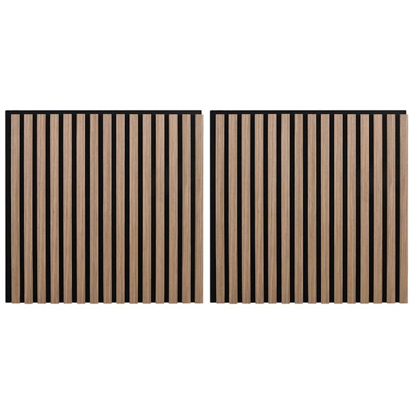 vidaXL akustické nástenné panely 2 ks lamelové 60,5x60 cm dubová dyha