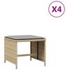 vidaXL Z&aacute;hr. taburetky s vank&uacute;&scaron;mi 4ks mix b&eacute;žovej 40x40x35cm polyratan