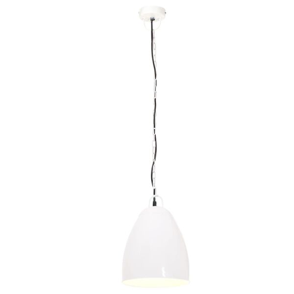 vidaXL Industriálna závesná lampa 25 W biela 32 cm okrúhla E27