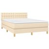 vidaXL Posteľn&yacute; r&aacute;m boxspring s matracom kr&eacute;mov&yacute; 140x200 cm l&aacute;tka