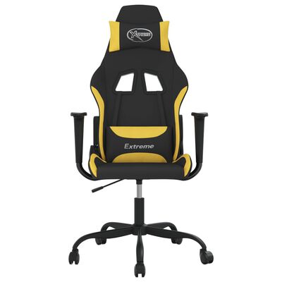 vidaXL Herná stolička čierna a žltá látková